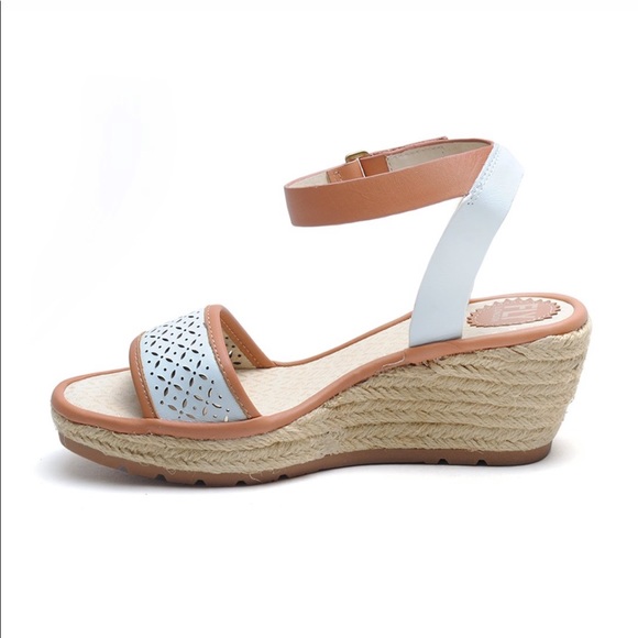 FLY London White Ekal Espadrille Wedge Sandals 41 - Picture 2 of 12
